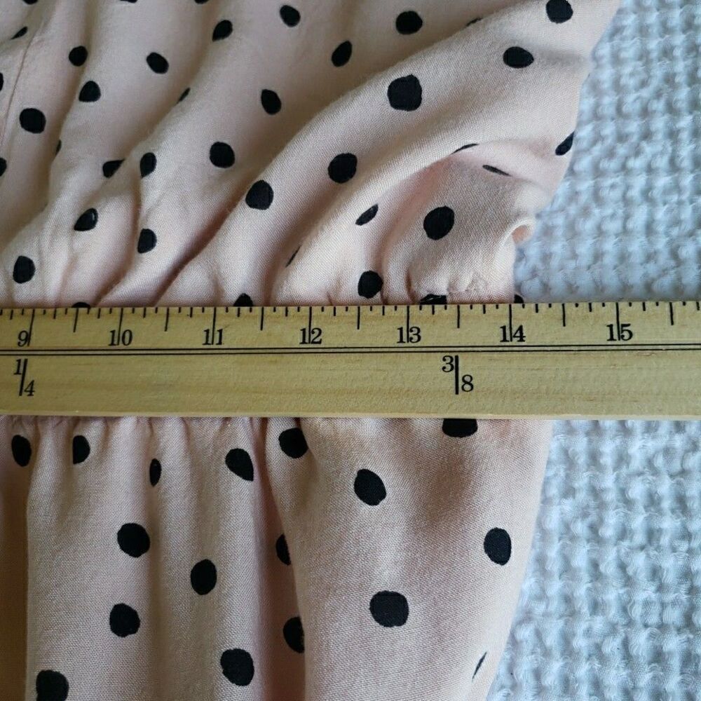 Maurices Blush Pink Black Polka Dot Halter Maxi Dress Medium Smocked Tiered Boho - Picture 12 of 12